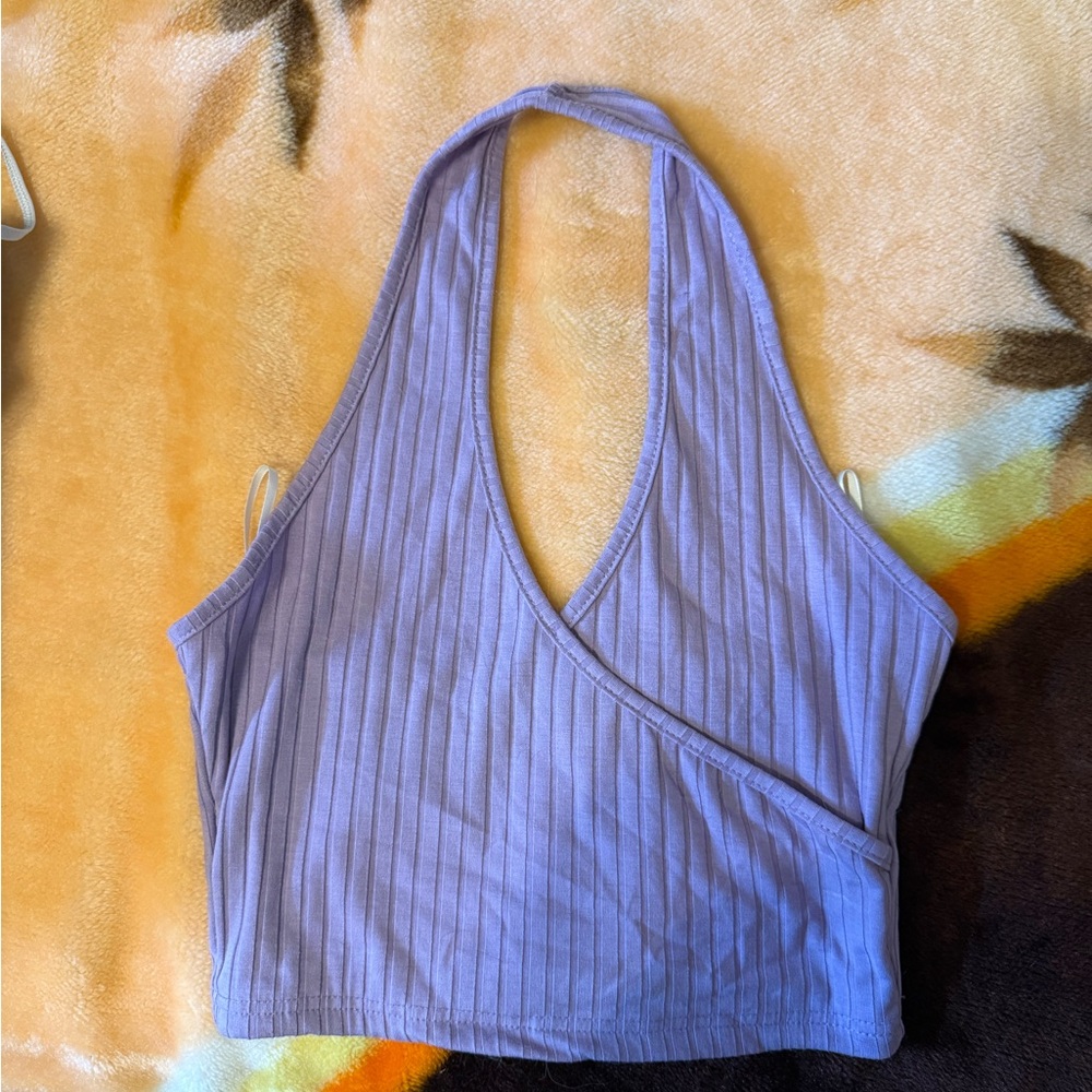 SHEIN Purple Ribbed Tank Top